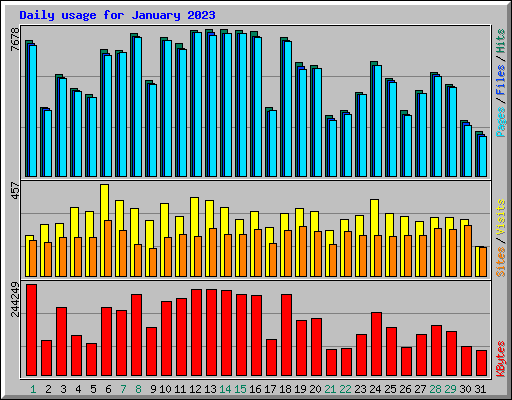 Daily usage for January 2023