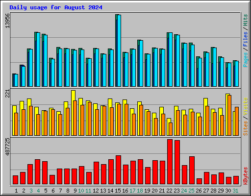 Daily usage for August 2024