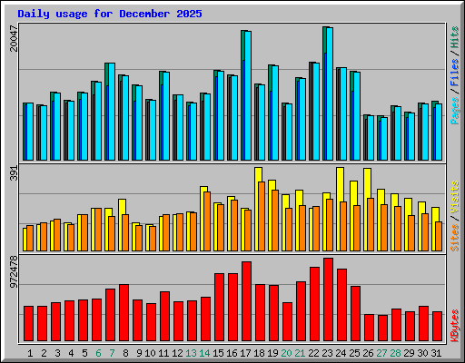 Daily usage for December 2025