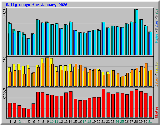 Daily usage for January 2026