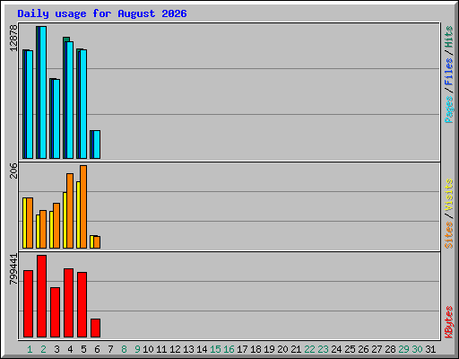 Daily usage for August 2026