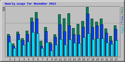 Hourly usage for November 2012