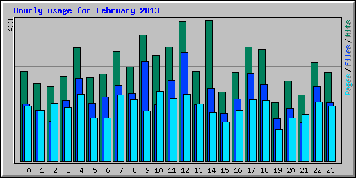 Hourly usage for February 2013