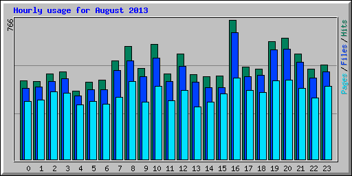 Hourly usage for August 2013