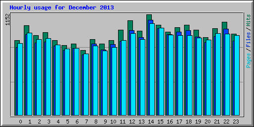 Hourly usage for December 2013