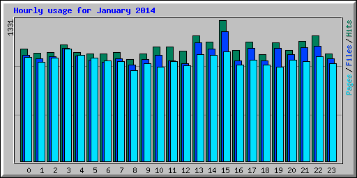 Hourly usage for January 2014