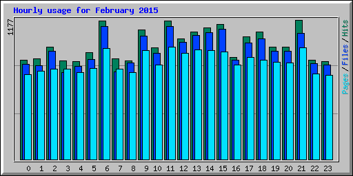 Hourly usage for February 2015