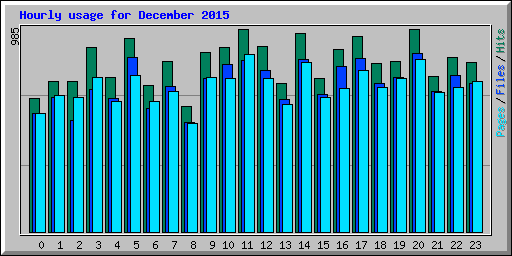 Hourly usage for December 2015