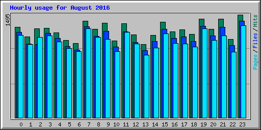 Hourly usage for August 2016