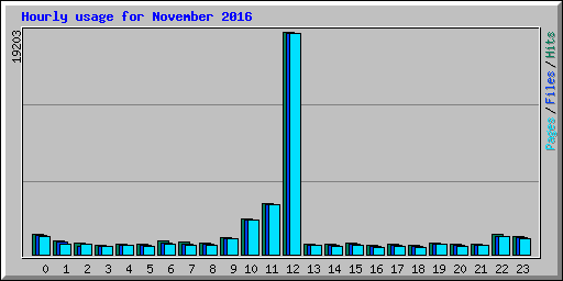 Hourly usage for November 2016