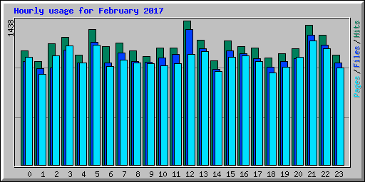 Hourly usage for February 2017