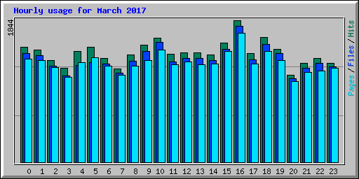 Hourly usage for March 2017