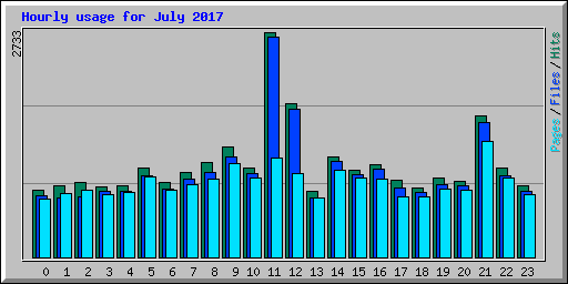 Hourly usage for July 2017