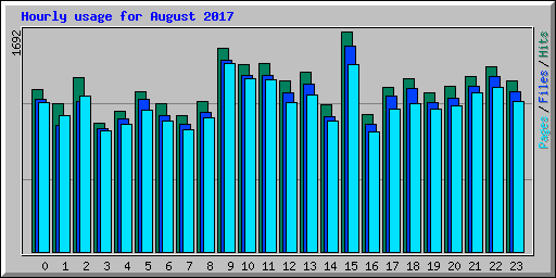 Hourly usage for August 2017