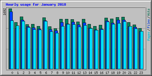 Hourly usage for January 2018