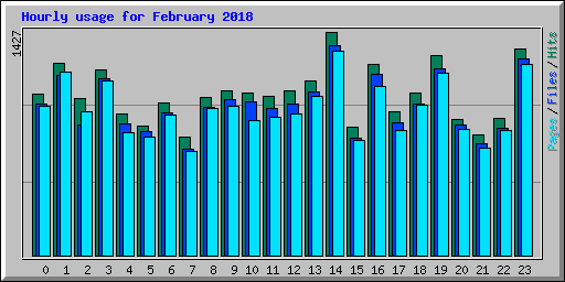 Hourly usage for February 2018