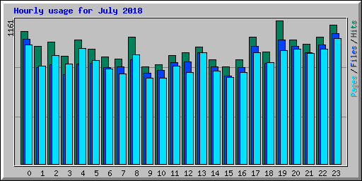 Hourly usage for July 2018