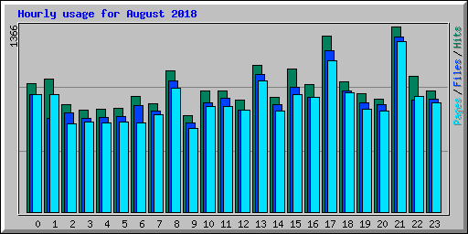 Hourly usage for August 2018