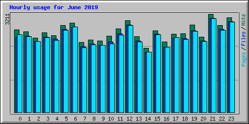 Hourly usage for June 2019