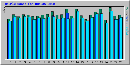 Hourly usage for August 2019