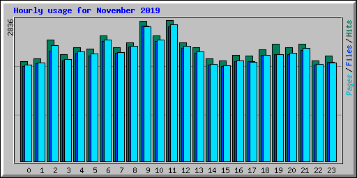 Hourly usage for November 2019