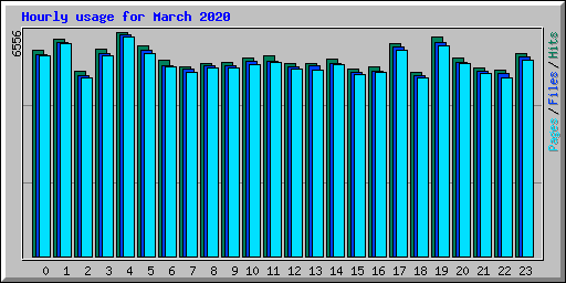 Hourly usage for March 2020