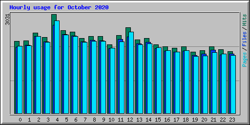 Hourly usage for October 2020