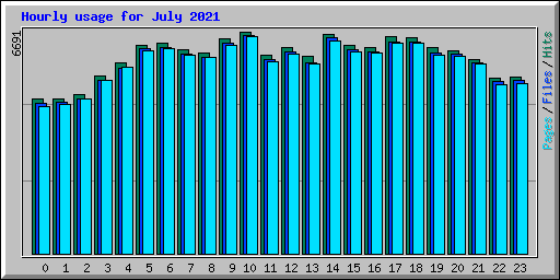 Hourly usage for July 2021