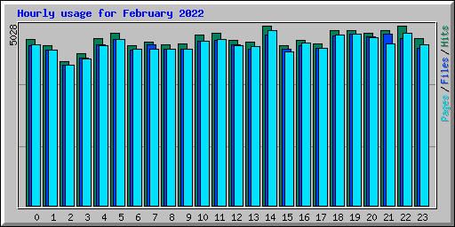 Hourly usage for February 2022