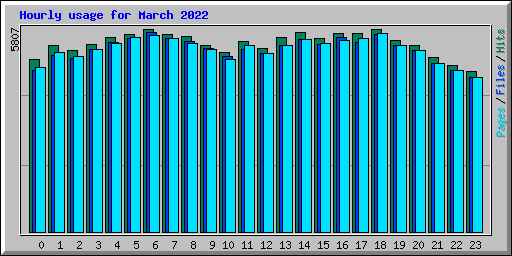 Hourly usage for March 2022