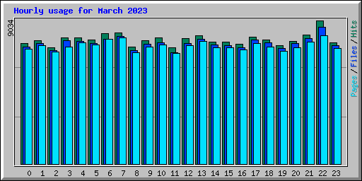 Hourly usage for March 2023