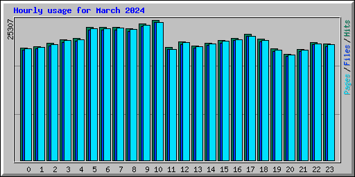 Hourly usage for March 2024