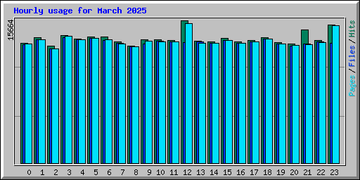 Hourly usage for March 2025