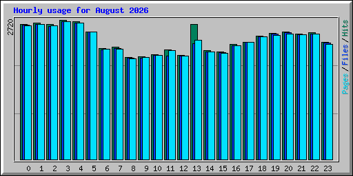 Hourly usage for August 2026